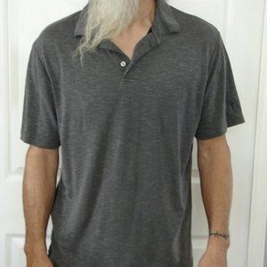 PGA Tour Large Mens Polo Golf Collared Shirt Logo Gray Grey Ash Black Ash